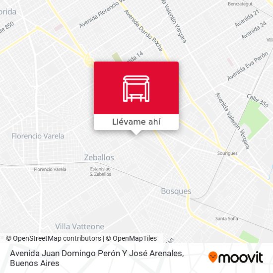 Mapa de Avenida Juan Domingo Perón Y José Arenales