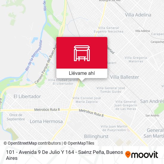 Mapa de 101 - Avenida 9 De Julio Y 164 - Saénz Peña