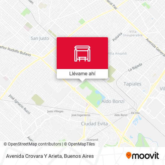 Mapa de Avenida Crovara Y Arieta