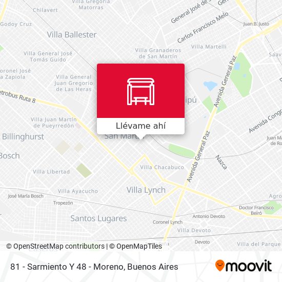 Mapa de 81 - Sarmiento Y 48 - Moreno