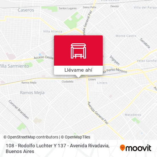 Mapa de 108 - Rodolfo Luchter Y 137 - Avenida Rivadavia
