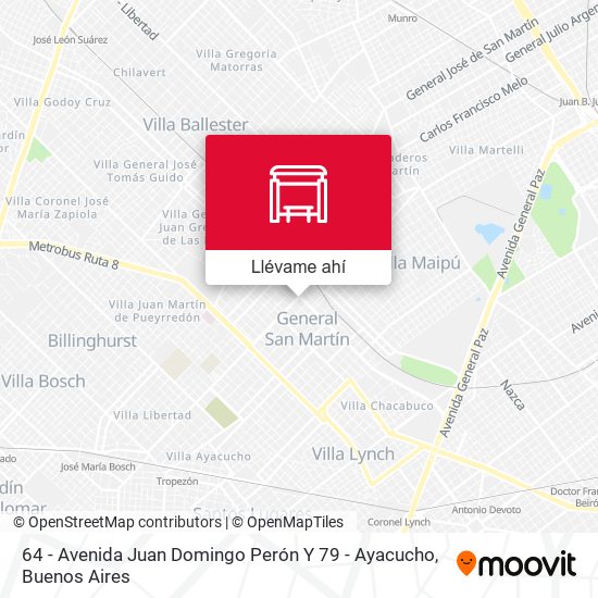 Mapa de 64 - Avenida Juan Domingo Perón Y 79 - Ayacucho
