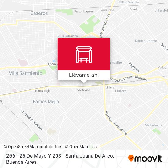 Mapa de 256 - 25 De Mayo Y 203 - Santa Juana De Arco