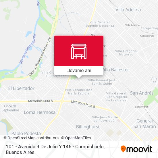 Mapa de 101 - Avenida 9 De Julio Y 146 - Campichuelo