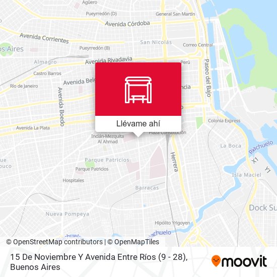 Mapa de 15 De Noviembre Y Avenida Entre Ríos (9 - 28)
