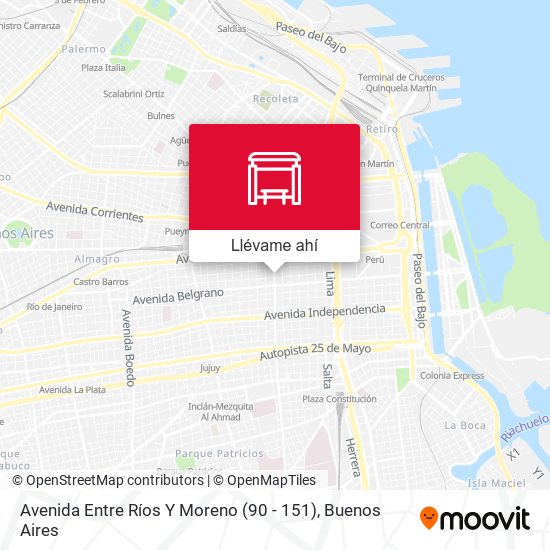Mapa de Avenida Entre Ríos Y Moreno (90 - 151)