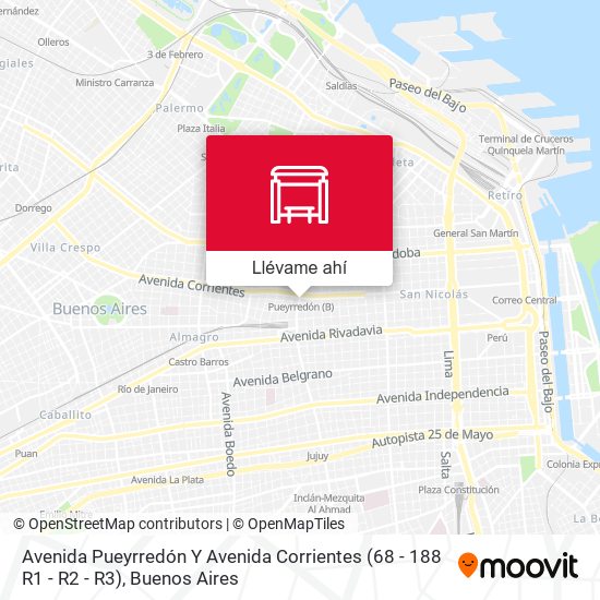 Mapa de Avenida Pueyrredón Y Avenida Corrientes (188 R1 - R2 - R3)