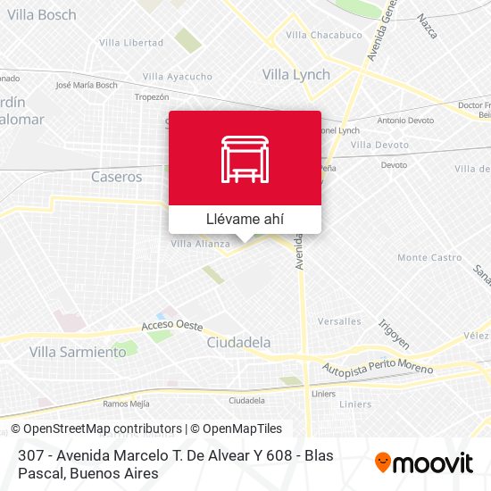 Mapa de 307 - Avenida Marcelo T. De Alvear Y 608 - Blas Pascal