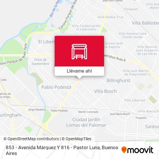 Mapa de 853 - Avenida Márquez Y 816 - Pastor Luna