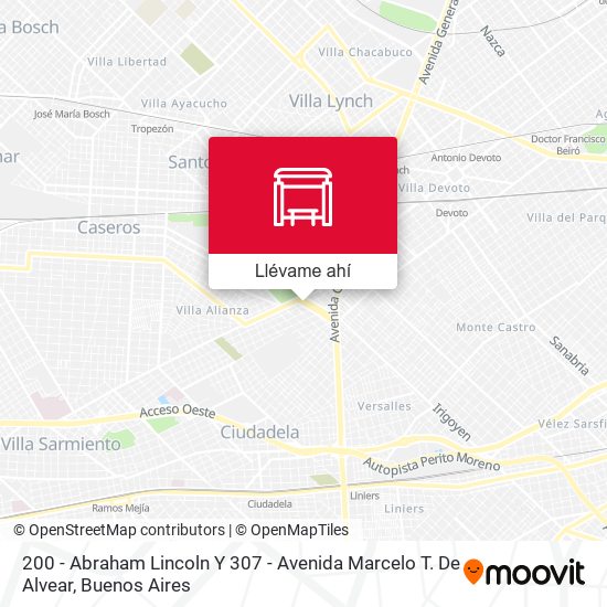 Mapa de 200 - Abraham Lincoln Y 307 - Avenida Marcelo T. De Alvear