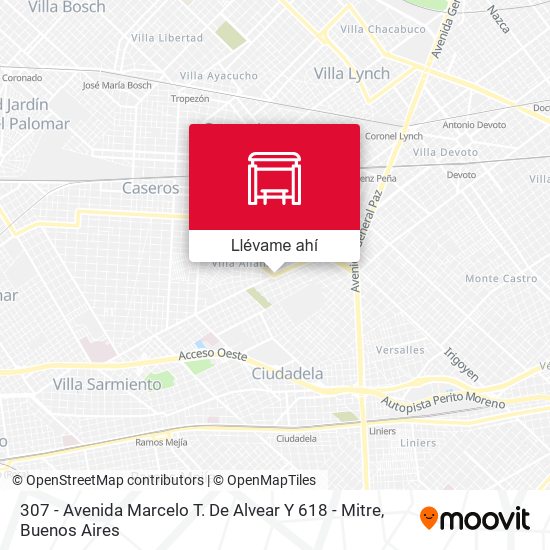 Mapa de 307 - Avenida Marcelo T. De Alvear Y 618 - Mitre