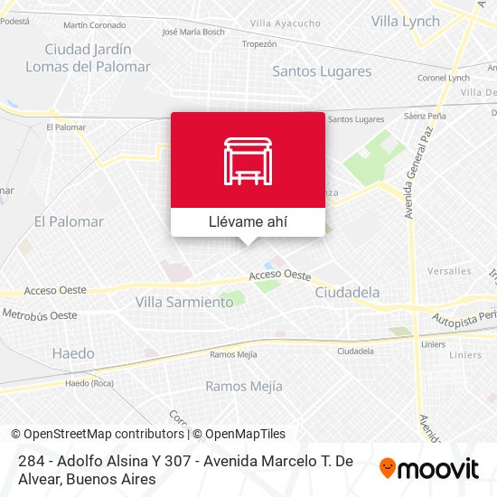 Mapa de 284 - Adolfo Alsina Y 307 - Avenida Marcelo T. De Alvear