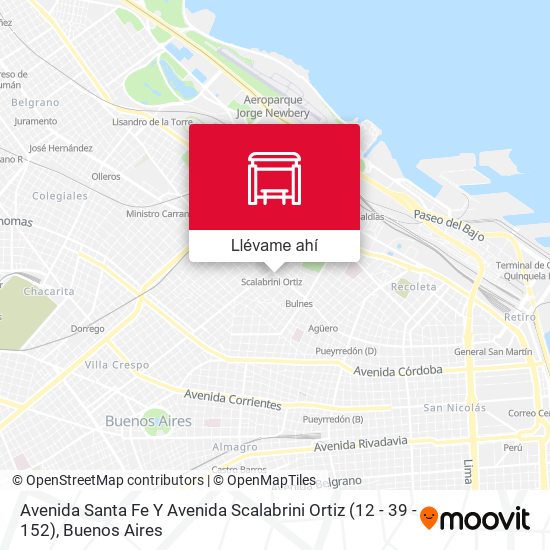 Mapa de Avenida Santa Fe Y Avenida Scalabrini Ortiz (12 - 39 - 152)