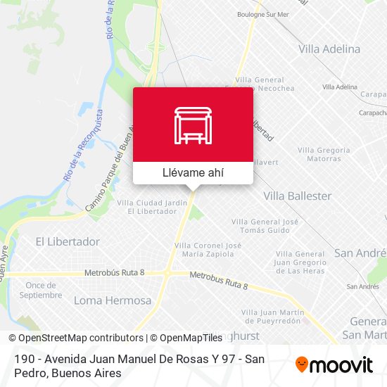 Mapa de 190 - Avenida Juan Manuel De Rosas Y 97 - San Pedro