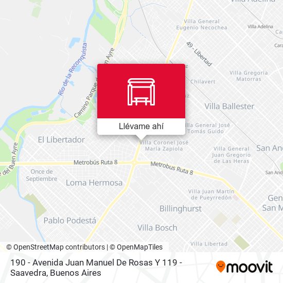 Mapa de 190 - Avenida Juan Manuel De Rosas Y 119 - Saavedra
