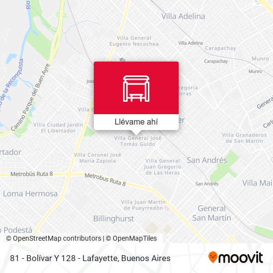 Mapa de 81 - Bolívar Y 128 - Lafayette
