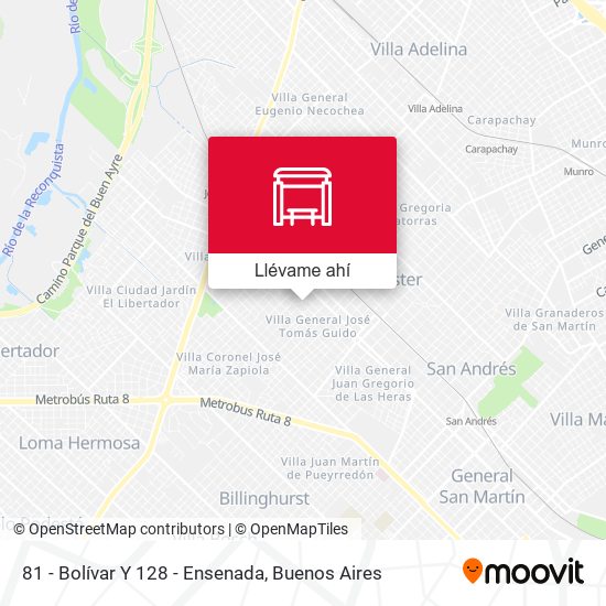 Mapa de 81 - Bolívar Y 128 - Ensenada