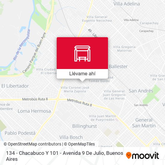 Mapa de 134 - Chacabuco Y 101 - Avenida 9 De Julio