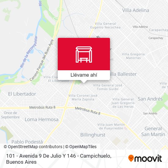 Mapa de 101 - Avenida 9 De Julio Y 146 - Campichuelo