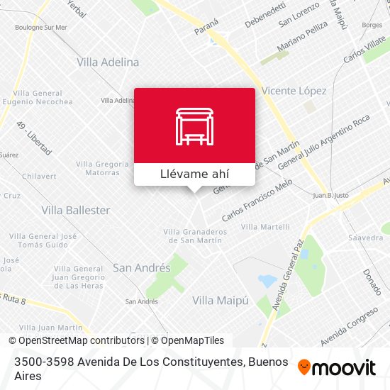 Mapa de 3500-3598 Avenida De Los Constituyentes