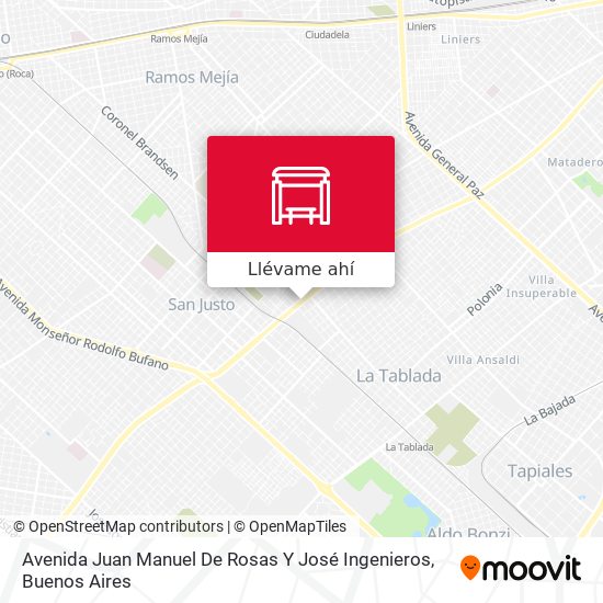 Mapa de Avenida Juan Manuel De Rosas Y José Ingenieros