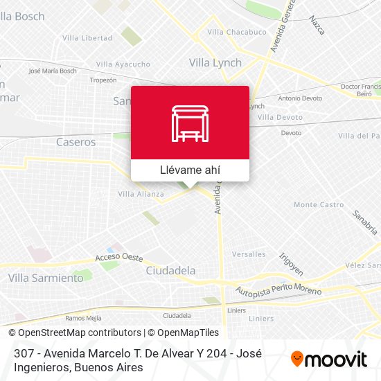 Mapa de 307 - Avenida Marcelo T. De Alvear Y 204 - José Ingenieros