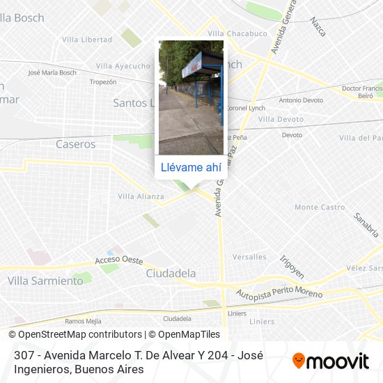 Mapa de 307 - Avenida Marcelo T. De Alvear Y 204 - José Ingenieros