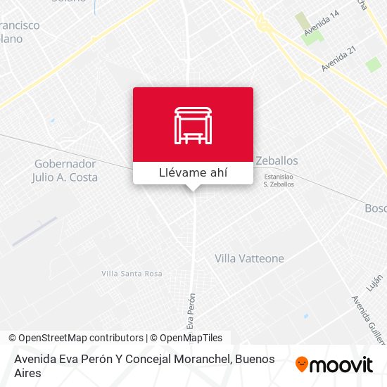 Mapa de Avenida Eva Perón Y Concejal Moranchel
