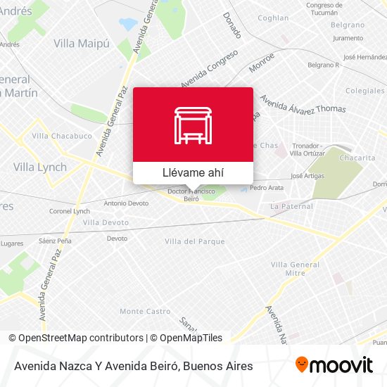 Mapa de Avenida Nazca Y Avenida Beiró