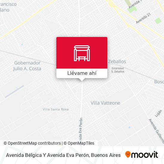 Mapa de Avenida Bélgica Y Avenida Eva Perón