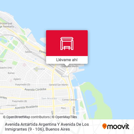 Mapa de Avenida Antártida Argentina Y Avenida De Los Inmigrantes (9 - 106)