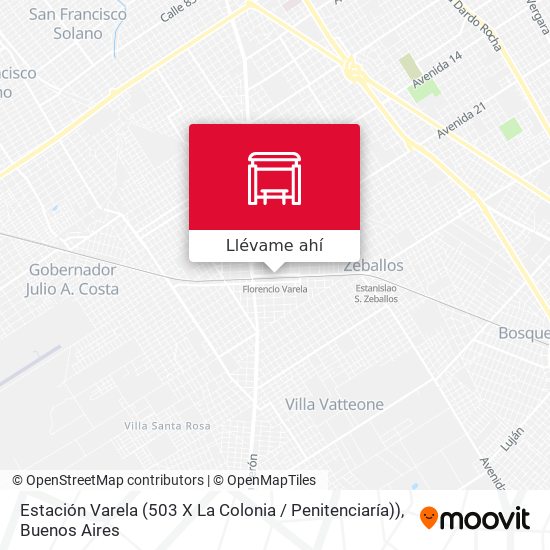 Mapa de Estación Varela (503 X La Colonia / Penitenciaría))