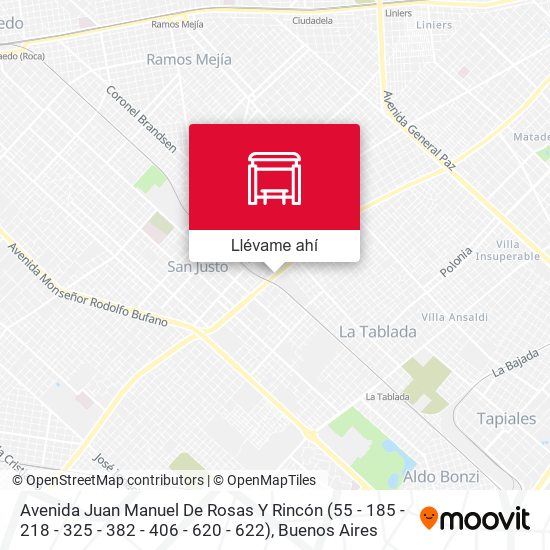 Mapa de Avenida Juan Manuel De Rosas Y Rincón