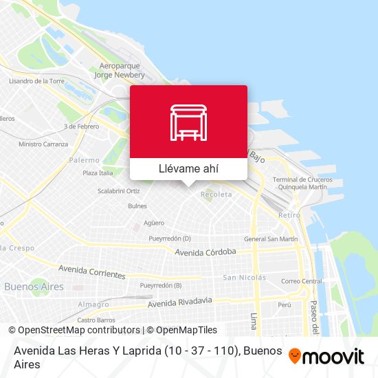 Mapa de Avenida Las Heras Y Laprida (10 - 37 - 110)