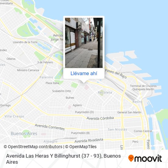 Mapa de Avenida Las Heras Y Billinghurst (37 - 93)