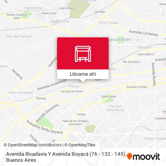 Mapa de Avenida Rivadavia Y Avenida Boyacá (76 - 132 - 145)