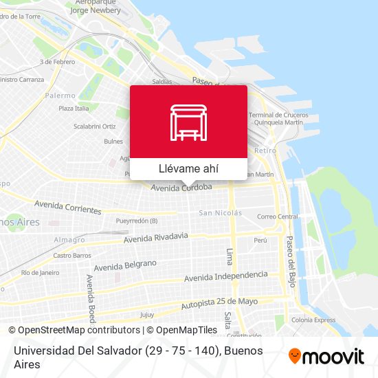 Mapa de Universidad Del Salvador (29 - 75 - 140)