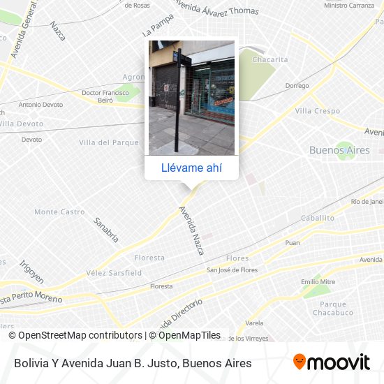 Mapa de Bolivia Y Avenida Juan B. Justo