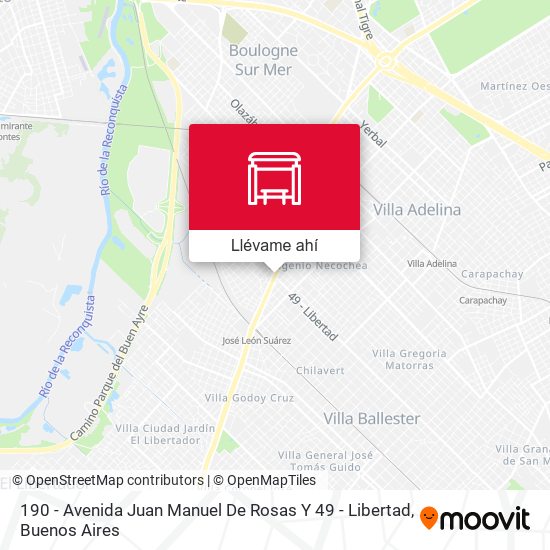 Mapa de 190 - Avenida Juan Manuel De Rosas Y 49 - Libertad