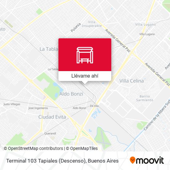 Mapa de Terminal 103 Tapiales (Descenso)