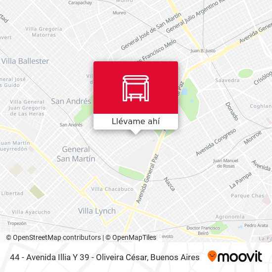 Mapa de 44 - Avenida Illia Y 39 - Oliveira César
