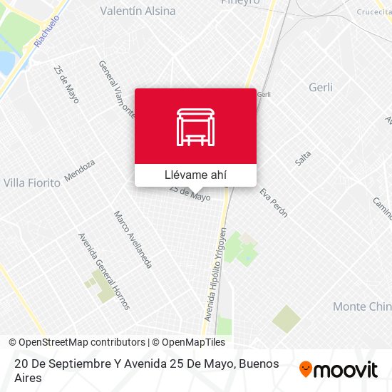 Mapa de 20 De Septiembre Y Avenida 25 De Mayo