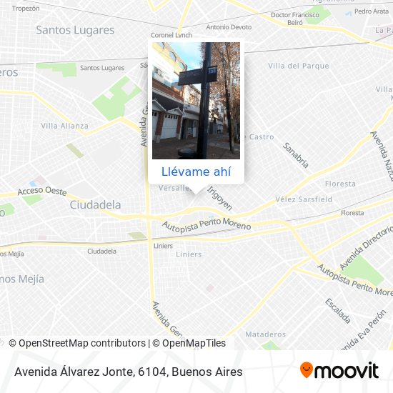 Mapa de Avenida Álvarez Jonte, 6104