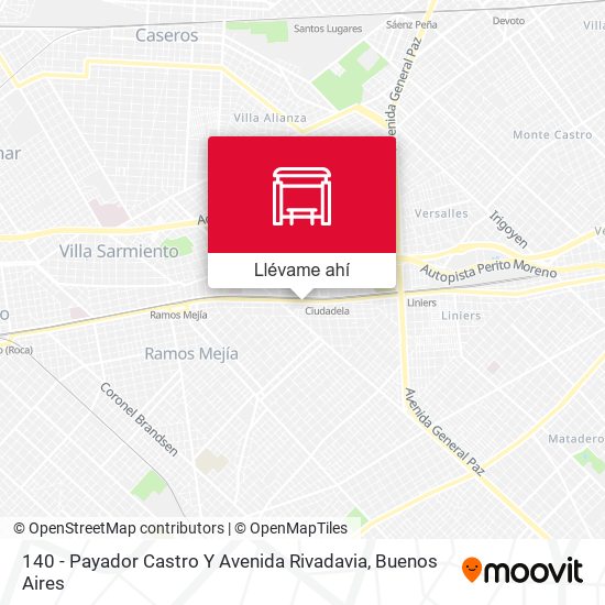 Mapa de 140 - Payador Castro Y Avenida Rivadavia