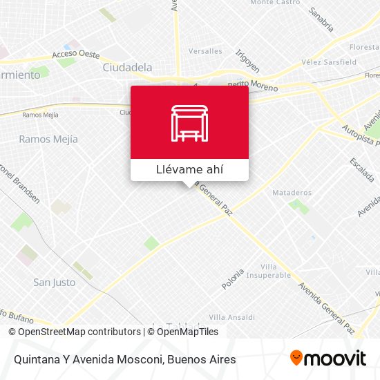 Mapa de Quintana Y Avenida Mosconi