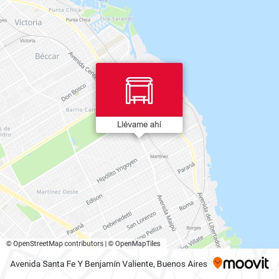 Mapa de Avenida Santa Fe Y Benjamín Valiente