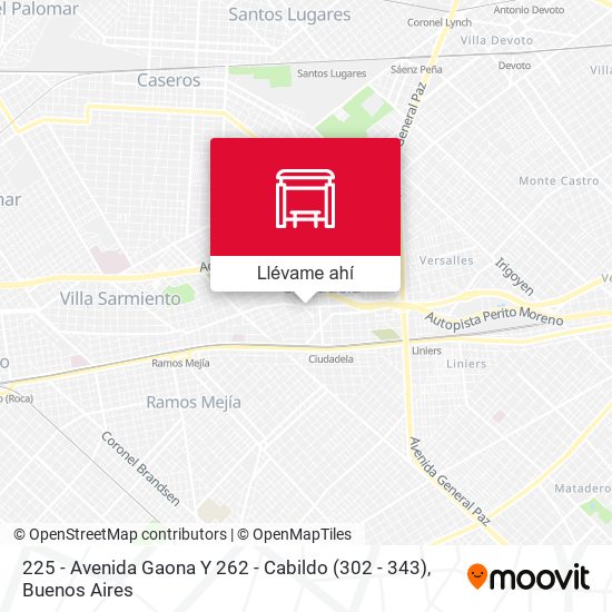 Mapa de 225 - Avenida Gaona Y 262 - Cabildo (302 - 343)