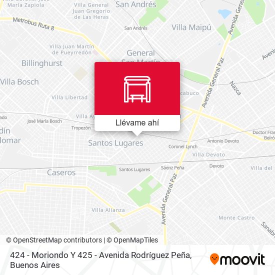 Mapa de 424 - Moriondo Y 425 - Avenida Rodríguez Peña