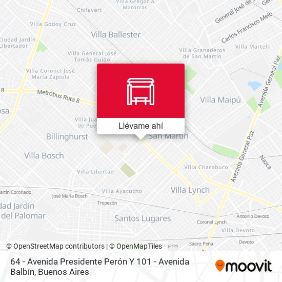Mapa de 64 - Avenida Presidente Perón Y 101 - Avenida Balbín