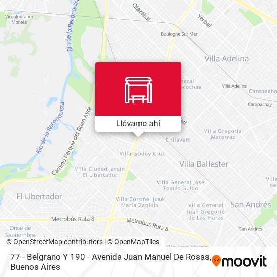 Mapa de 77 - Belgrano Y 190 - Avenida Juan Manuel De Rosas